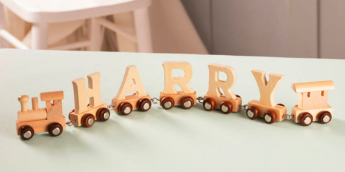 personalised train christening gift